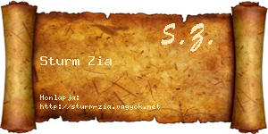Sturm Zia névjegykártya
